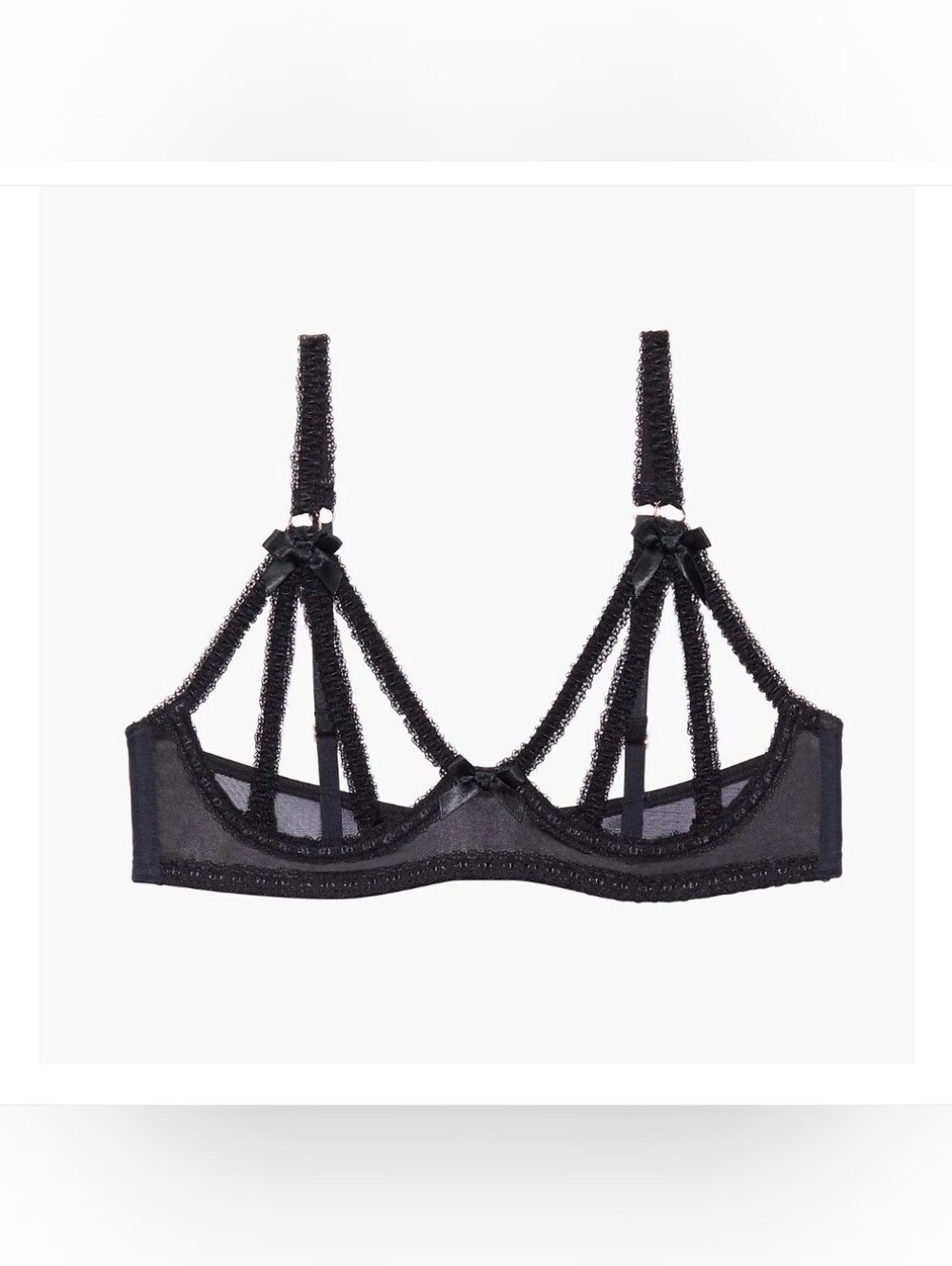 Savage X Fenty Women’s Reg Ultra Sexy Satin Cupless Bra Black Size 40DDD